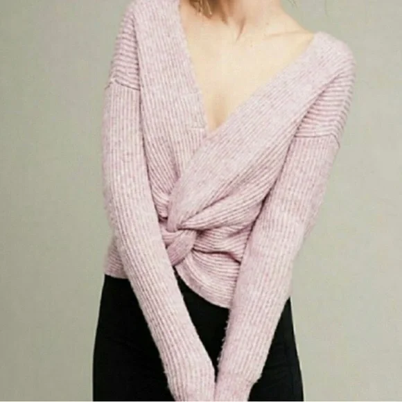 Anthropologie Angel of the North Gabriele Tie Back Ribbed Seater - Purple Size M - Picture 2 of 9